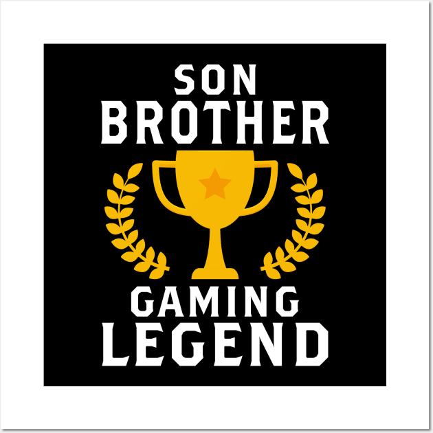 Son Brother Gaming Legend Gamer Gifts For Teen Boys Gaming Wall Art by Herotee